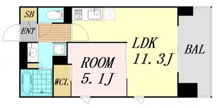 アジュールコート福島【2階】の間取り