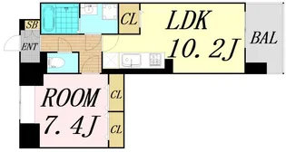天神 戎 長柄【6階】の間取り