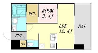 ベネチア天満橋【13階】の間取り