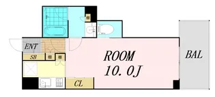 アーバネックス北浜【9階】の間取り