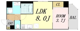 ジーグランデ九条【8階】の間取り