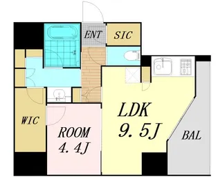 エスリードコート堺筋本町【10階】の間取り
