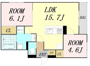 クラシスト三津屋南【1階】の間取り