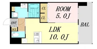 プレジオ都島ASIAN【8階】の間取り