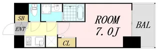 S-RESIDENCE難波大国町Tres【12階】の間取り
