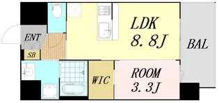 S-RESIDENCE難波西alter【6階】の間取り