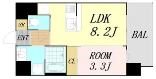S-RESIDENCE難波西alter【10階】の間取り