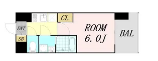 エスリード難波VALORE【2階】の間取り