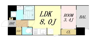 ジオエント福島野田レジデンス【4階】の間取り