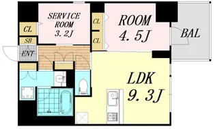 S-RESIDENCE福島diverse【15階】の間取り