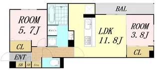 クラシスト三津屋南【2階】の間取り