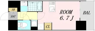 プレサンスタワー難波WEST【8階】の間取り