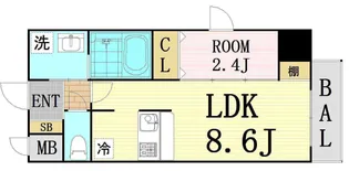 ONLYONE天六【4階】の間取り