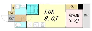 フロンティアタワー九条Ⅱ【2階】の間取り