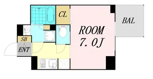 S-RESIDENCE難波大国町Deux【14階】の間取り