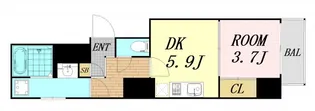 SERENiTE本町reflet【8階】の間取り