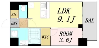 S-RESIDENCE阿波座chiaro【8階】の間取り