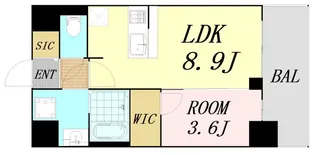 S-RESIDENCE阿波座chiaro【8階】の間取り