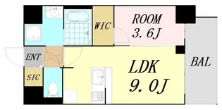 S-RESIDENCE阿波座chiaro【6階】の間取り