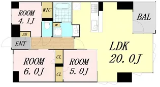 S-RESIDENCE谷町六丁目alo【9階】の間取り