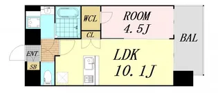 クリスタルグランツ都島本通【9階】の間取り