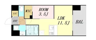 Alivis浪速東SoL TERRACE【6階】の間取り