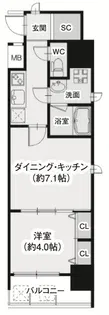 スプランディッド淀屋橋DUE【14階】の間取り