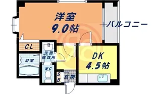 アパルト四天王寺Ⅱ【6階】の間取り