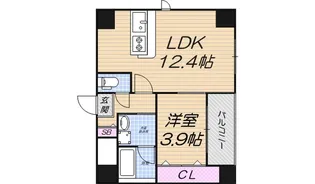ルリーフ真法院【4階】の間取り