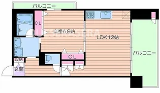 ディアステージ夕陽丘ソシエール【8階】の間取り
