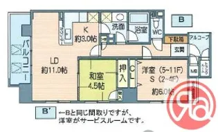 アーデン上本町【4階】の間取り
