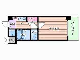 プレサンス阿倍野阪南町【6階】の間取り
