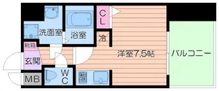 クレアートクラウン天王寺【3階】の間取り