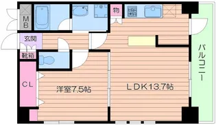 コーティアス阿倍野【5階】の間取り