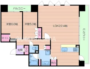 プラウド阿倍野サウスガーデン【12階】の間取り