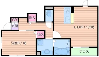 レユシール【1階】の間取り