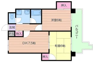 パールタウン鶴ヶ丘【6階】の間取り