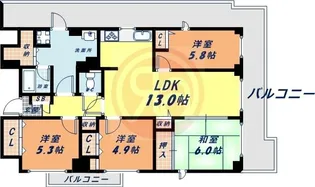 LN堂ヶ芝ビル【9階】の間取り