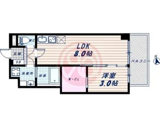 セレニテ谷九プリエ【12階】の間取り
