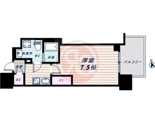 セレニテ谷九プリエ【4階】の間取り