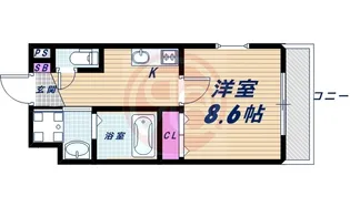 ウエストコクーン阿倍野【3階】の間取り
