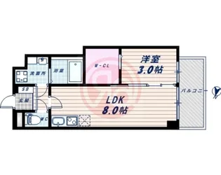 セレニテ谷九プリエ【14階】の間取り