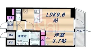 プレサンス天王寺ノースヴィアーレ【9階】の間取り