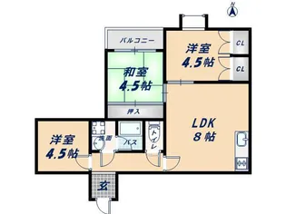 リレックス上住吉【5階】の間取り