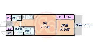 レオンコンフォート天王寺東【9階】の間取り