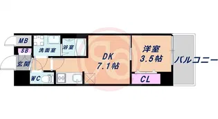 レオンコンフォート天王寺東【7階】の間取り