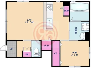 ルクシェ堂ヶ芝【1階】の間取り