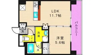 ハイケンスライフ真法院【4階】の間取り