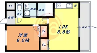 グレースフルレジデンス阿倍野【3階】の間取り