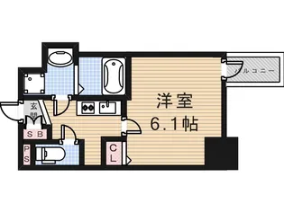 プレサンス上町台クレスト【5階】の間取り